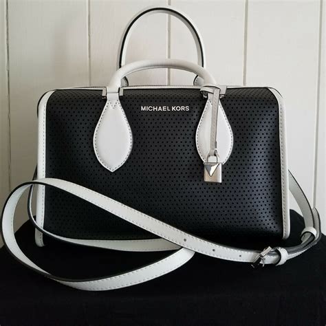 black and white michael kors bag uk|Michael Kors black shoulder purse.